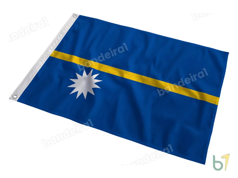 Bandeira de Nauru — poliéster — em movimento