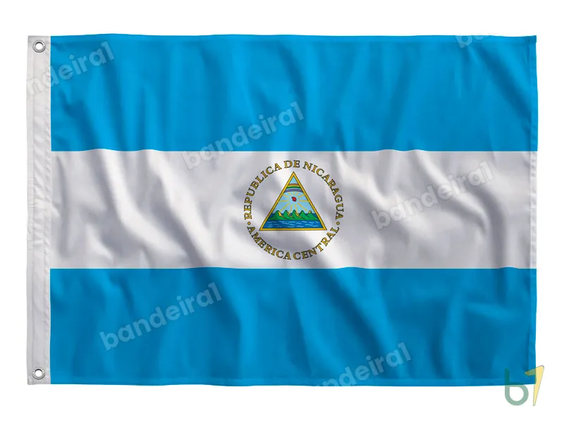Bandeira da Nicarágua — poliéster — vista frontal
