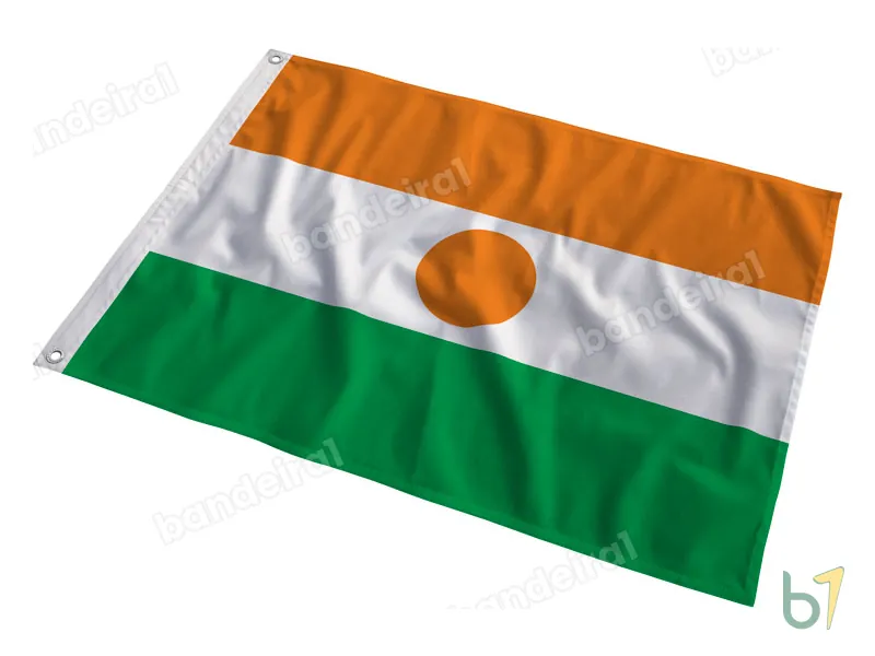 Bandeira do Níger — poliéster — em movimento