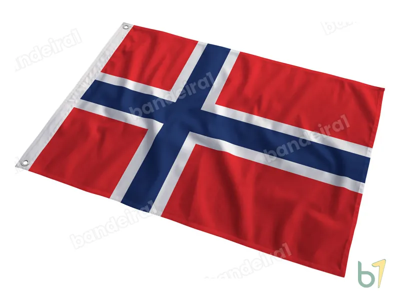 Bandeira da Noruega — poliéster — em movimento