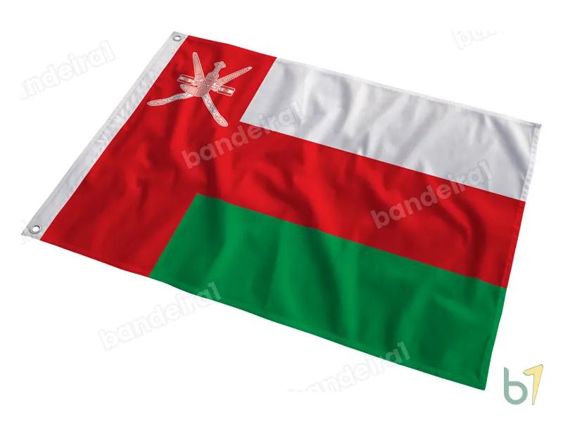 Bandeira de Omã — poliéster — em movimento