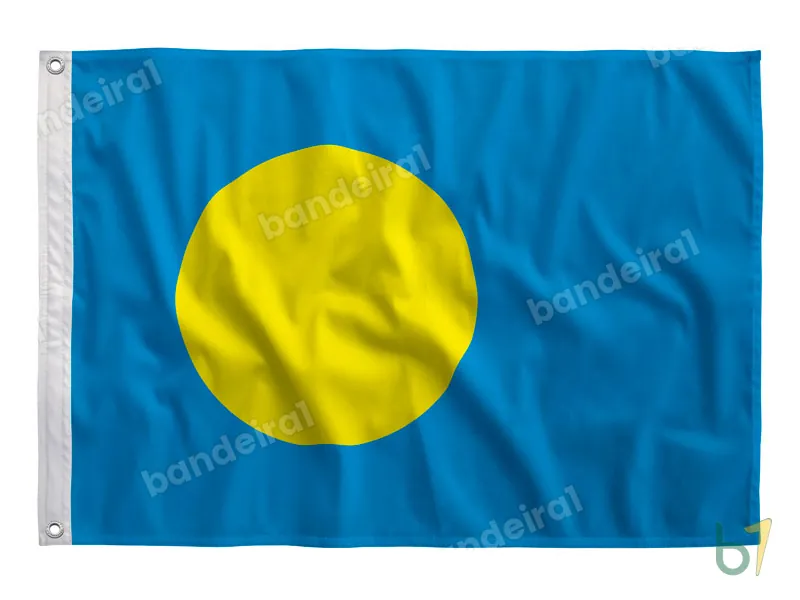 Bandeira de Palau — poliéster — vista frontal