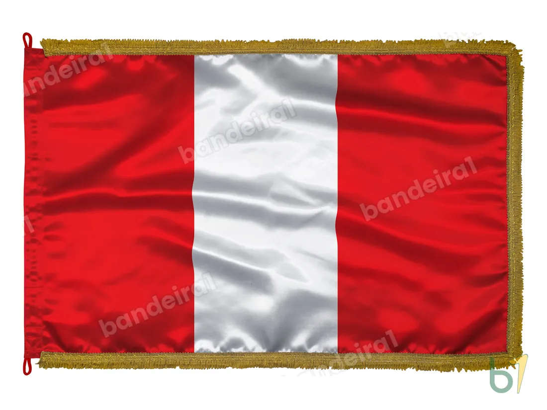 Bandeira do Peru — cetim com franja ouro velho