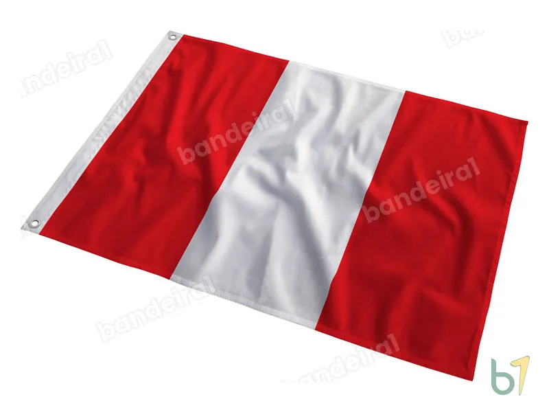 Bandeira do Peru — poliéster — em movimento