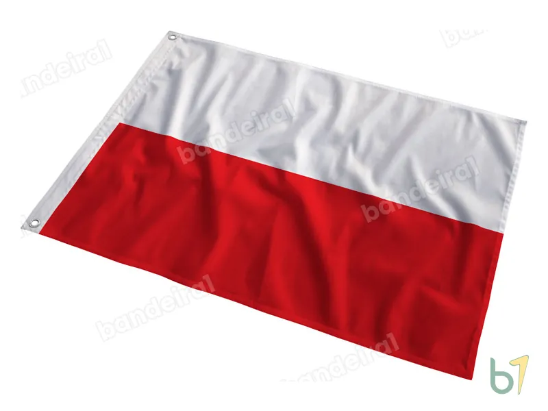 Bandeira da Polônia — poliéster — em movimento