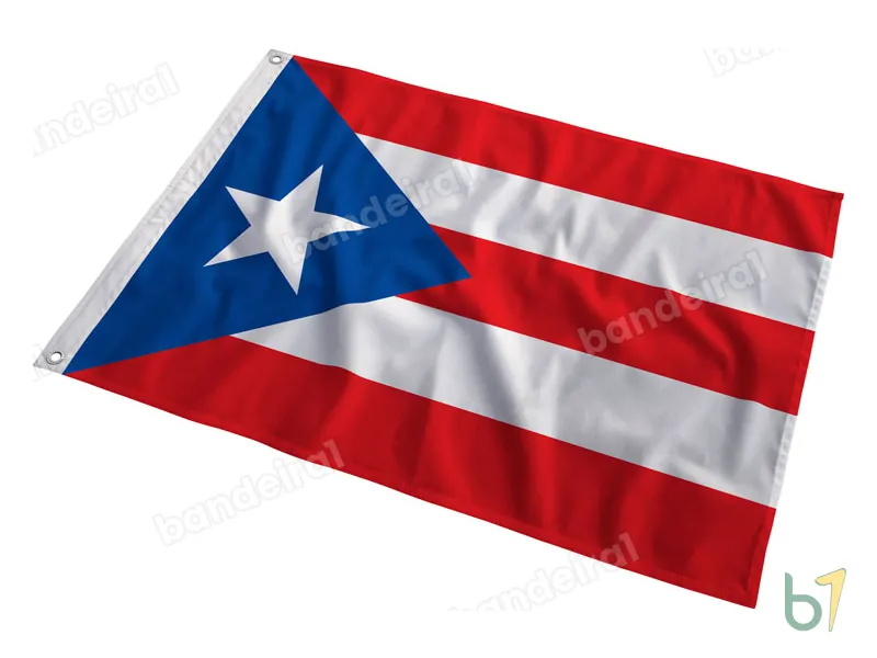 Bandeira de Porto Rico — poliéster — em movimento