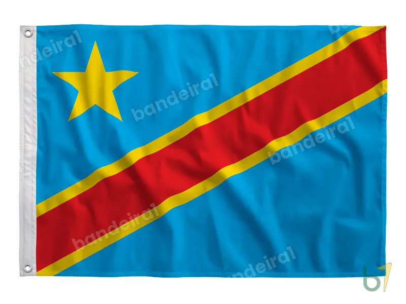 Bandeira da República Democrática do Congo — poliéster — vista frontal