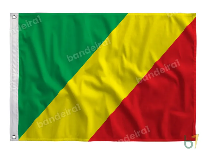 Bandeira da República do Congo — poliéster — vista frontal