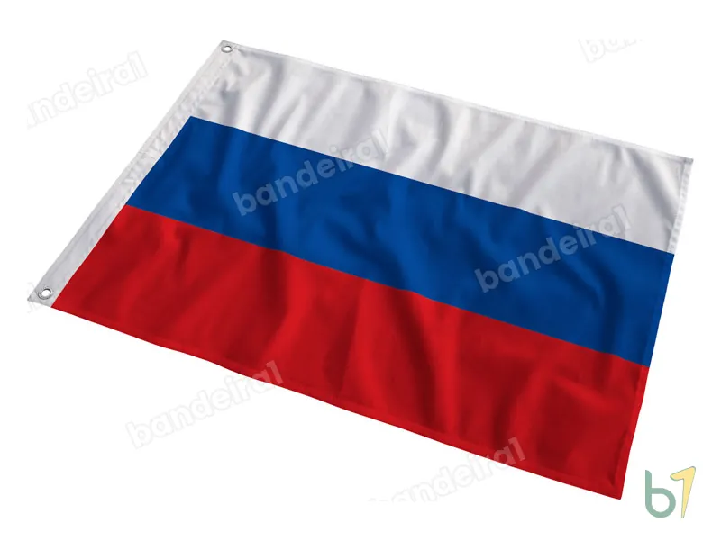 Bandeira da Rússia — poliéster — em movimento