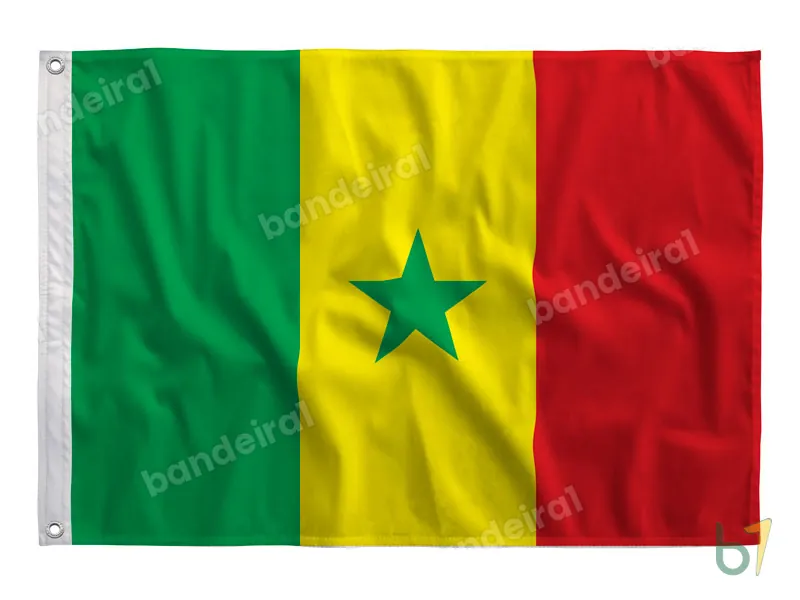 Bandeira do Senegal — poliéster — vista frontal