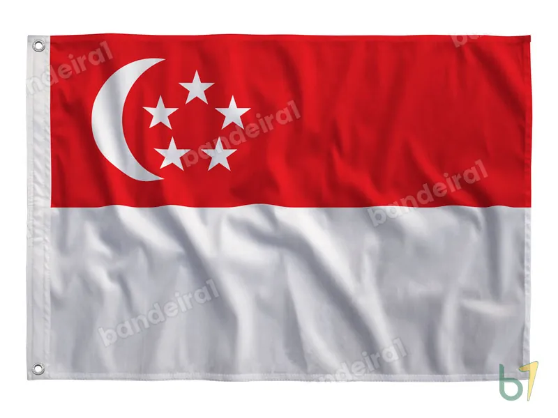 Bandeira de Singapura — poliéster — vista frontal