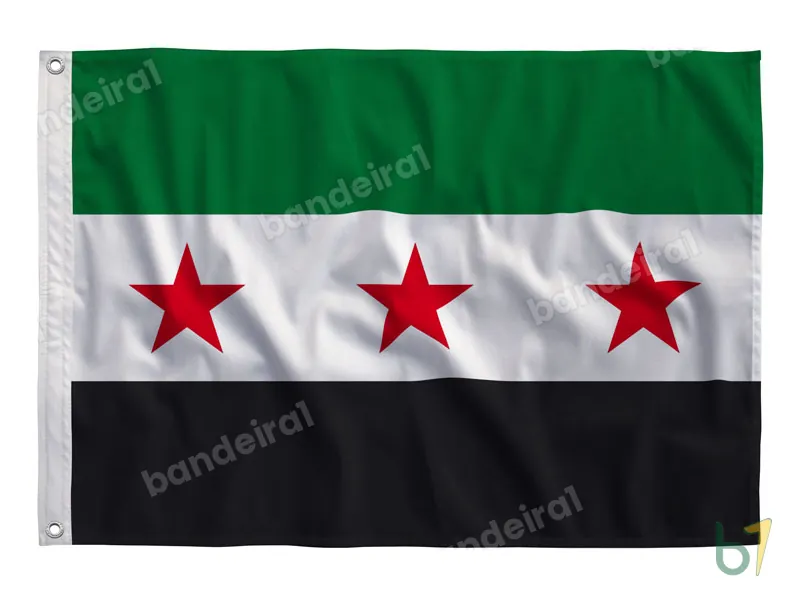 Bandeira da Síria — poliéster — vista frontal