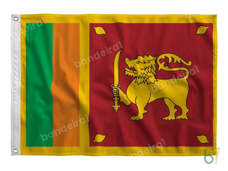 Bandeira do Sri Lanka — poliéster — vista frontal