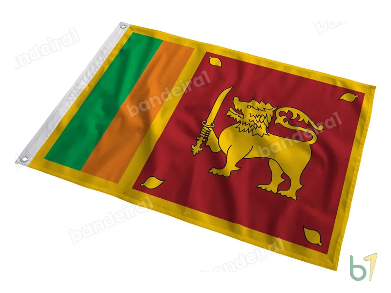 Bandeira do Sri Lanka — poliéster — em movimento