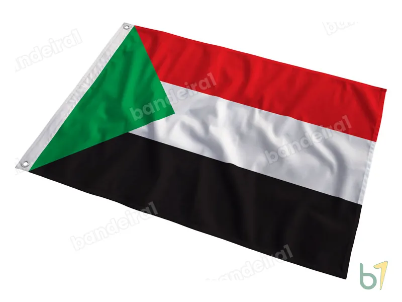 Bandeira do Sudão — poliéster — em movimento