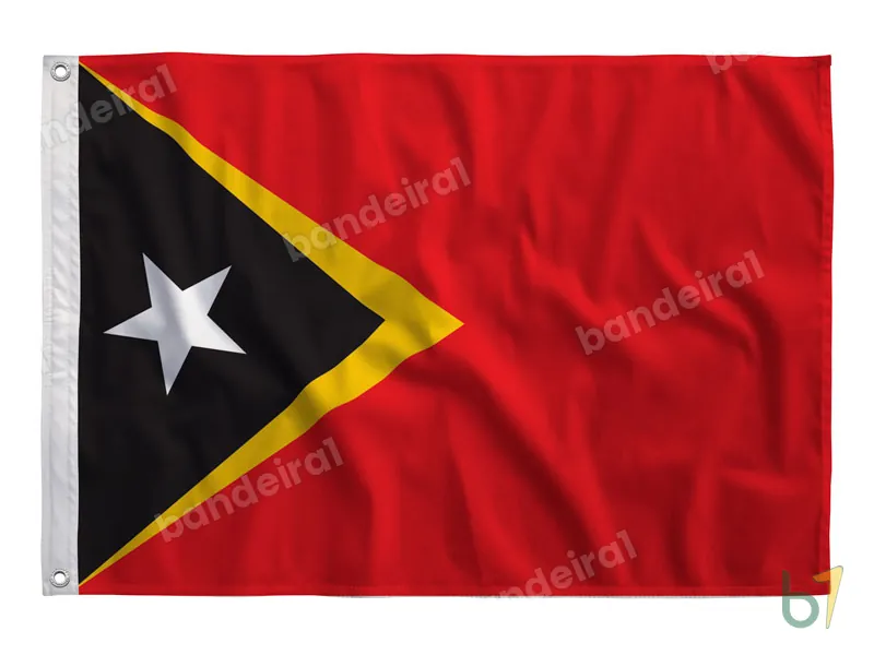 Bandeira de Timor-Leste — poliéster — vista frontal
