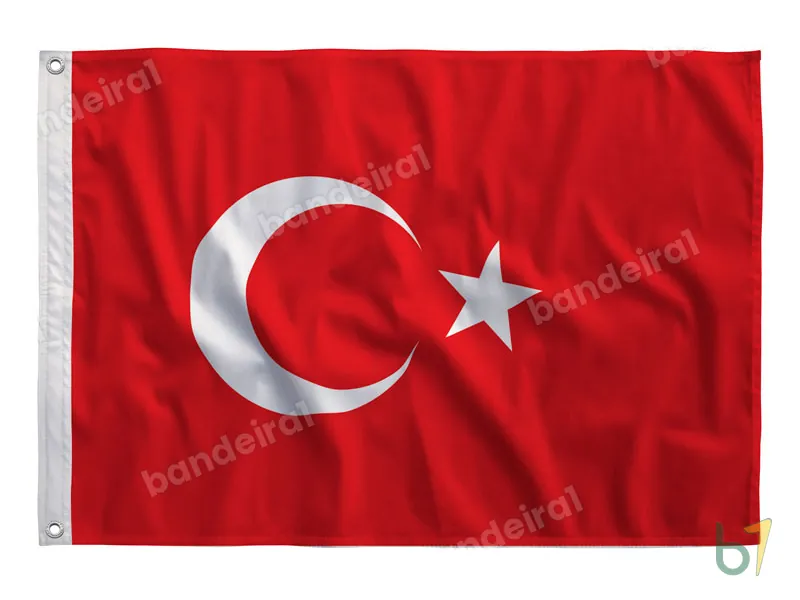 Bandeira da Turquia — poliéster — vista frontal