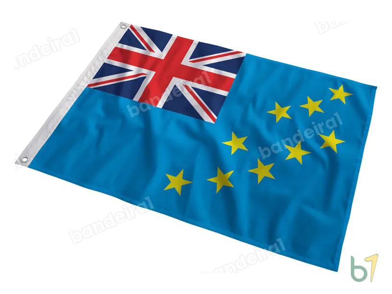 Bandeira de Tuvalu — poliéster — em movimento
