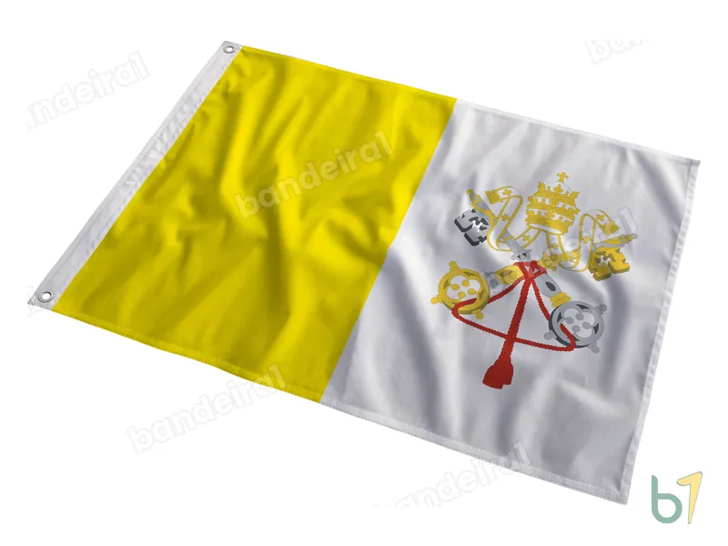 Bandeira do Vaticano — poliéster — em movimento