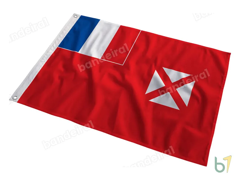 Bandeira de Wallis e Futuna — poliéster — em movimento